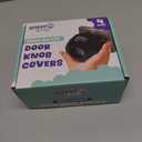 Child Safety Door Knob Cover (4 Pack) Hard-to-Remove Dual-Lock Door Handle Covers for Kids - Reusable Baby Proof Door Knob Locks - Installs Easily, No Tools Needed (Black)