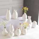 White Bud Vases Set of 12, Small Ceramic Vase in Bulk, Mini Pottery Vases for Pampas Grass Clay Vase for Wedding Table Centerpieces Decoration Modern Boho Rustic Home Decor DIY Gift