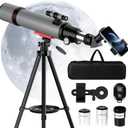 Telescope for Adults High Powered - 90mm Aperture 600mm Refractor Telescope for Kids & Beginners - Portable Astronomy Telescopes Profesional with Phone Adapter Tripod Carry Bag Gifts for Men