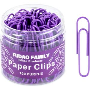 Jumbo Paper Clips, 2 Inch Large Paper Clip, 100 pcs Paperclips (Jumbo, Purple)
