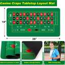 Lunmon 16" Roulette Wheel Set Layout Mat (36"x 18") for Casino Night, Green