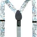 Spring Notion Boys' Cotton Floral Suspenders and Bow Tie For Kids Toddlers Infants (Medium, 48-dusty Blue)