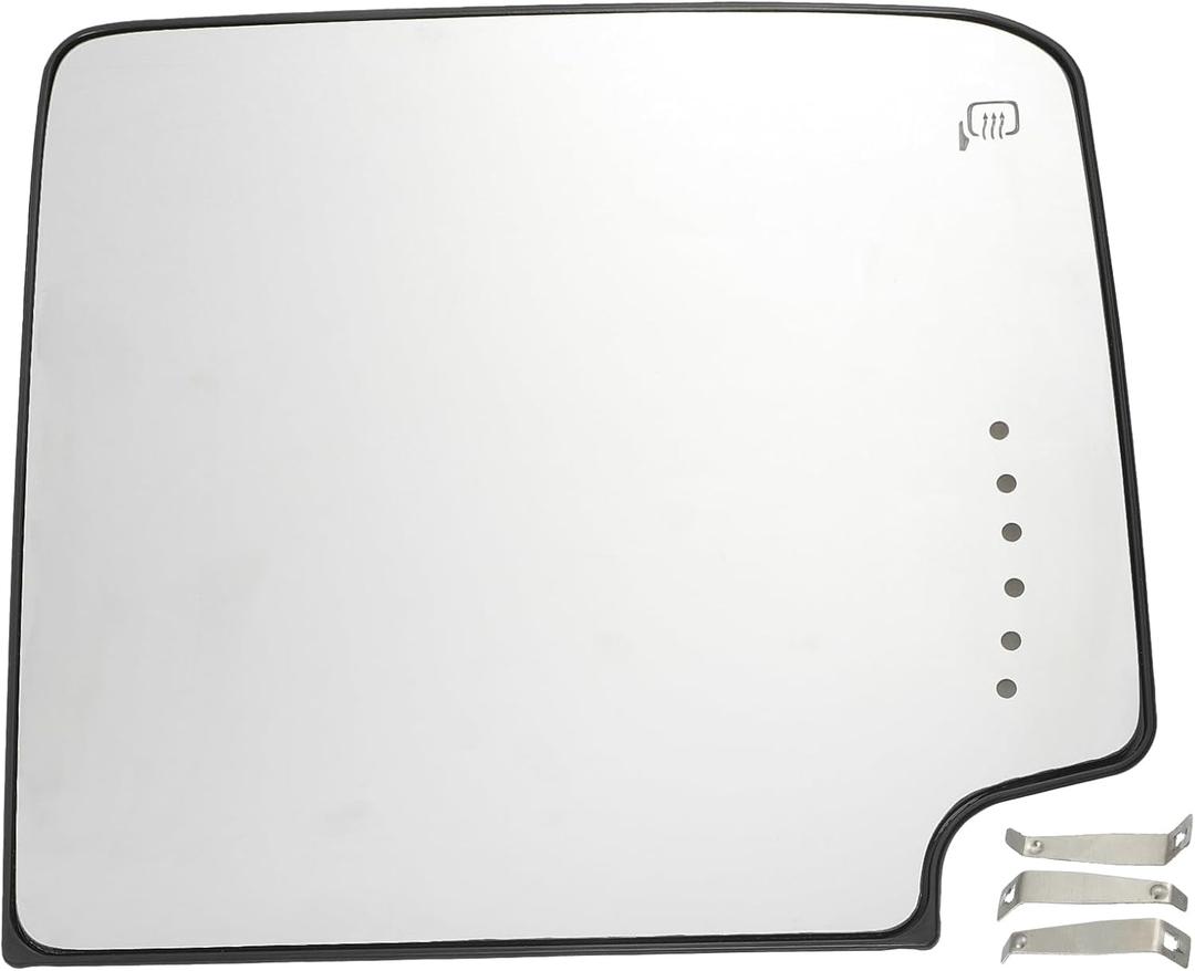 X AUTOHAUX Car Passenger Side Rearview Mirror Glass Right Upper Heated Mirror Glass Replacement W/Backing Plate for Chevrolet Silverado 1500 2016-2018