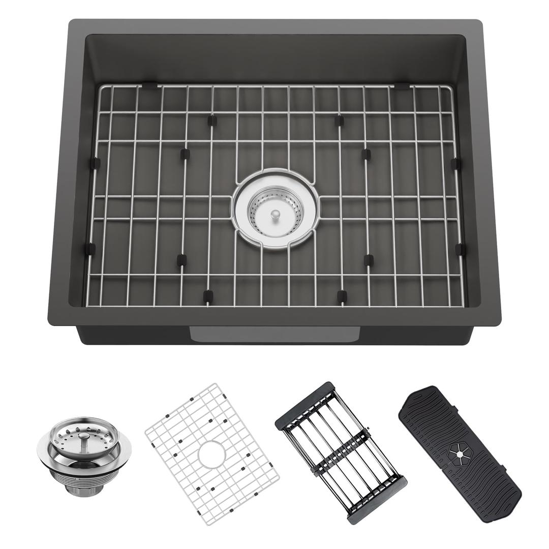 15x15 Inch Stainless Steel Small Kitchen Sink-5.5 Inch Low Height Design Single Bowl Drop In Topmount Small Kitchen And Bar Sink Ensure Individuals With Limited Mobility Easily Accessing And Using