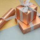 BIOBROWN Christmas Wrapping Paper Jumbo Roll with Trim Ribbon 30 Inch X 40 Feet (100 sq. ft. ttl.) Matte Champagne Design Perfect for Christmas, Party, Xmas, Holiday Gift Wrap