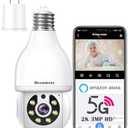 Heemketz Light Bulb Security Camera for Home Security, 2K Security Camers Wireless Outdoor Motion Tracking Detection & Alarm, 5GHz & 2.4GHz WiFi Bulb Camera, Color Night Vision, Two-Way Talk, Alexa
