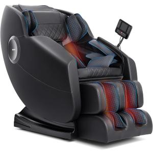 Massage Chair, Zero Gravity Full Body Massage Chair, Shiatsu Recliner with 14 Massage Points, Lumbar & Calf Heating, 20 Auto Modes, Spacious Massage Area, Bluetooth Speaker, Touch Screen Controller (Black)