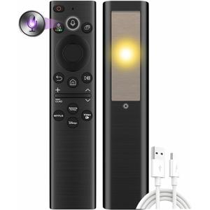 Replacement Solar TV Remote for Samsung Smart TV Remote Control 2025-2019, Rechargeable Universal Samsung Remotes, Fast Charging, Solarcell, Free USB C Cable, Voice, Bluetooth.