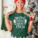 Christmas Cookie Baking Crew Shirts Women: Merry Christmas Printed T Shirt Casual Xmas Holiday Tee Tops (L)