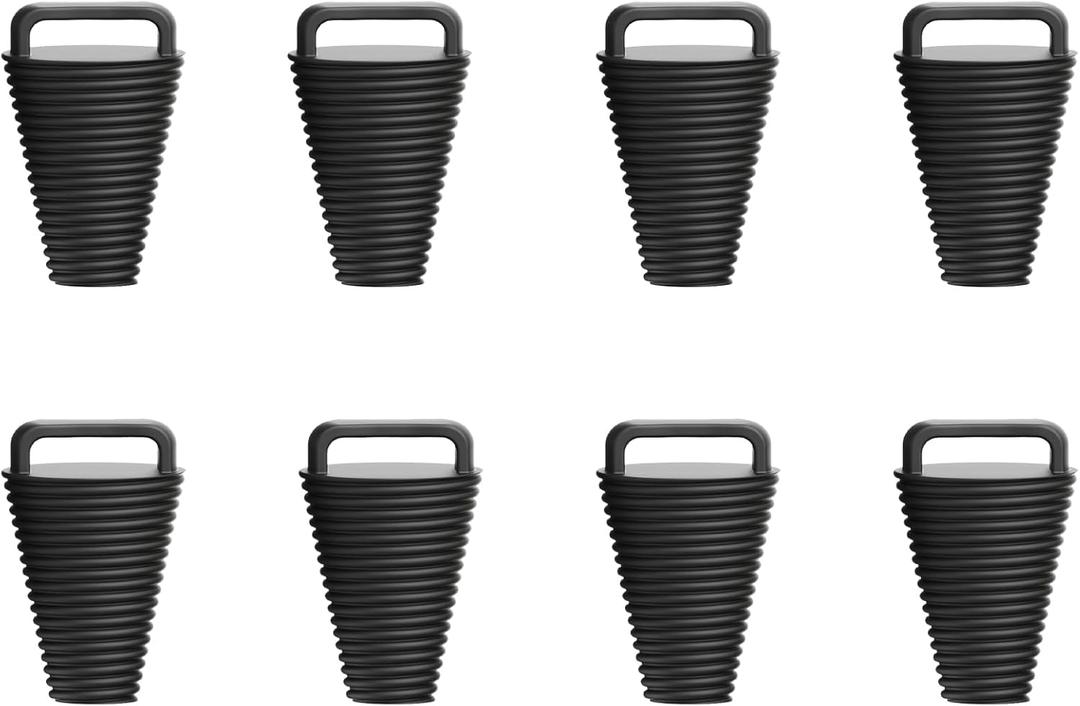 8 Pcs Kayak Scupper Plugs Kit with Silicone Handles-2 Sizes Scupper Plugs Drain Holes Stopper Non-Slip Easy Installation Waterproof & Leak-Proof for Kayaks Canoes Fishing Boats (Black, Small)