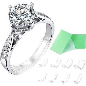 Invisible Ring Size Adjuster for Loose Rings Ring Adjuster Fit Any Rings, Assorted Sizes of Ring Sizer (Clip-On Guards(8 pcs))
