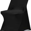 Stretch Folding Chair Covers Spandex Chair Covers Protector for Wedding Party Dining Banquet, Washable Universal Fitted Chair Slipcovers for Celebration Birthday (Black, 10pcs)