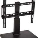 Amazon Basics Swivel Pedestal Table Top TV Mount, Height Adjustable 14-19 Inches, for 32" to 65" TVs up to 55 lbs, Universal TV Stand, VESA 400x400, Black
