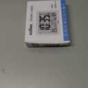 Digital Wall Clock Battery Operated with Backlight, Atomic Alarm Clocks with Indoor Temperature & Humidity for Bedrooms, Office, 8.5" Small Desk Clock with Large Display for Seniors, Auto DST, Sliver