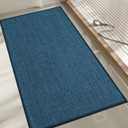 chakme Bathroom Rugs Mat 47x17, Ultra Thin Bath Rug Non Slip Runner Quick Dry Absorbent Bath Mat for Bathroom, (Dark Blue, 47"x17") (1'5" x 3'11" (Rectangular))