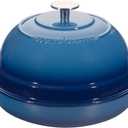 EDGING CASTING Enameled Cast Iron Dutch Oven Pot with Lid, Round Bread Oven for Homemade Sourdough Bread Baking, 6 Quart, Lake Blue