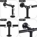 Zonon 8 ft Bar Foot Rail Kit Matte Black Industrial Pipe Railing for Bar Foot Rest Brackets Undercounter Mount Hardware and Tubing Complete Railing Kit for Kitchen Indoor Outdoor