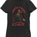 STAR WARS Visions Theduel Dvader Girls Short Sleeve Tee Shirt (Medium, Black) M