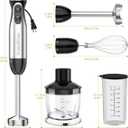 Bonsenkitchen Immersion Blender Handheld with Food Processor, 20 Speeds Hand Blender with Turbo Mode, Stainless Steel Blade, Egg Whisk, Beaker & Chopper Bowl, Hand Mixer for Smoothie, Soup, Baby Food, Black