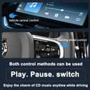 Portable CD Player for Car, External USB Compact Disc Drive for Vehicles Without Built-in Audio, Advanced Anti-Skip & Resume Playback, Dual Connection for Road Trips, Black