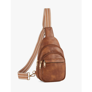 BOSTANTEN Small Sling Bag for Women Leather Crossbody Bags Fanny Pack Chest Bag for Travel Brown