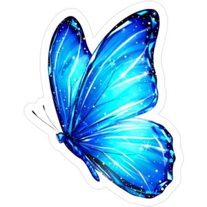 Light Blue Butterfly Sticker 5 Inch, Butterfly Car Decals, Waterproof Vinyl Decals for Car, Laptops, Windows Etc