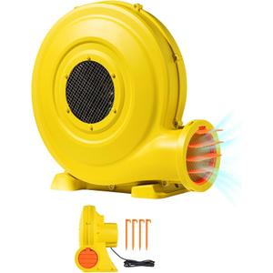 VEVOR Inflatable Blower, 1.0 & 1.3 HP Dual-Power, Electric Air Blower, 750W Bounce House Blowing Pump, 3300RPM Commercial Corded Fan Pump for Castle Water Slides Water Slide Bouncy Castle
