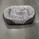 Bedsure Washable Dog Bed Medium Size Dog - Rectangle Fluffy Plush Big Pet Bed, Corduroy Fleece and Nonskid Bottom,30x24x8inches,Suitable for Pet Up to 35 Lbs,Grey