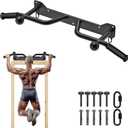 SELEWARE Heavy Duty Wall Mounted Doorway Pull Up Bar Multifunctional Joist Mount Chin Up Bar with Resistance Band Hooks & Ball Finger Training, Fully Welded Steel Construction Support to 500LBS