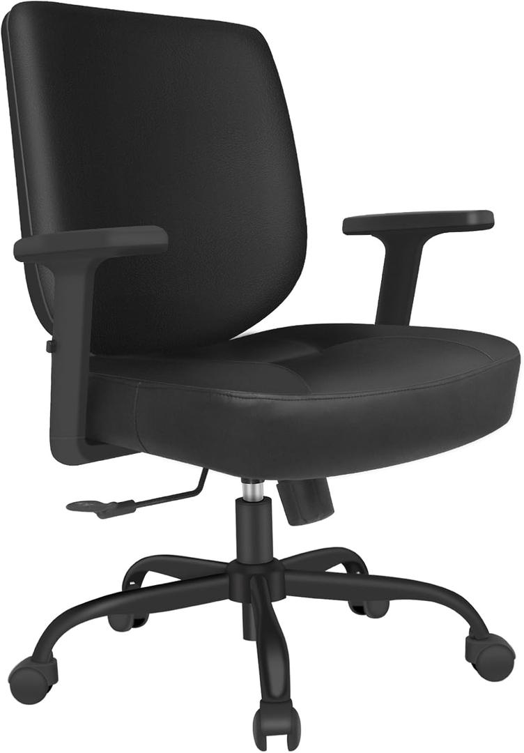 Office Chair Home Office Desk Chair with Adjustable Arms - Mid Back Computer Chairs for Adults - Swivel Task Chair Comfortable for Home Office