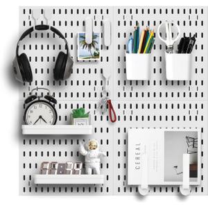 Revamp Your Space With A Versatile Pegboard Kit - Effortlessly Organize Home, Office, And Gaming Setup With Customizable Hanging Solutions (White)