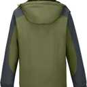 CAMEL CROWN Men's Ski Snow Jacket Waterproof Winter Snow Coat Windproof Warm Fleece Lining Hooded Parka Rain Jacket (3X-Large, Olive-green)