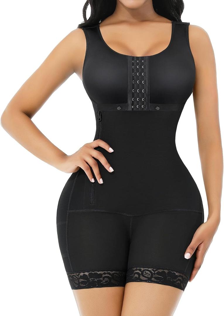 FeelinGirl Shapewear for Women Postpartum Girdle Tummy Control Post Surgery Compression Garment Full Body Shaper (Large, Black)