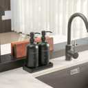 Prus Waso Matte Black Soap Dispenser Set, Kitchen Soap Dispenser Set with Black Stainless Steel Pump, Perfect for Kitchen Decor and Accessories. (Black)