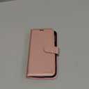 MONASAY Wallet Case Compatible for iPhone 16 5G,[Glass Screen Protector Included] [RFID Blocking] Flip Folio Leather Cell Phone Cover with Credit Card Holder, 6.1-inch, Rosegold