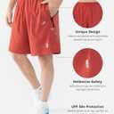 Cosmolle Men's 7" Quick-Dry Hiking Shorts UPF50+ Reflective, Lightweight 3 Zipper Pockets Stretch for Running Gym Outdoor (Red, M)