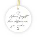 FUGWN Difference Maker Ornament, Never Forget The Difference That You Make Hanging Ornaments for Christmas Tree Party Holiday Decorations, Retirement Gifts Decorative Ornaments Keepsake