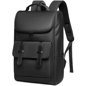 Vintage Laptop Backpack for Men and Women, 15.6 Inch, Waterproof, Business Travel Daypack for Work, Office, College (6608 black)