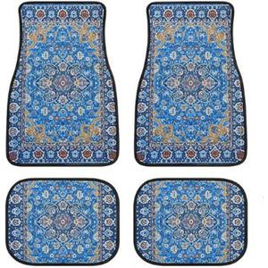 Car Floor Mats Non-Slip Automotive Floor Mats All-Weather Front Rear Car Floor Foot Mat Sets of 4 Pieces Foot Mats Rugs Carpet for Car Trucks SUV Sedans (Blue)