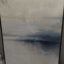 Large Framed Abstract Nature Landscape Wall Art for Living Room, 3 Piece Blue Watercolor Canvas Prints Paintings Artwork for Walls, Misty Lake Mountain Pictures for Hallway Office Wall Decor 24x36 In