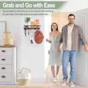 Key Holder Wall Mount Shelf and Hook Key Holder for Wall with 9 Hooks and Mail Organizer Tray Key Hanger Wall Mount for Entryway (Natural Wood)