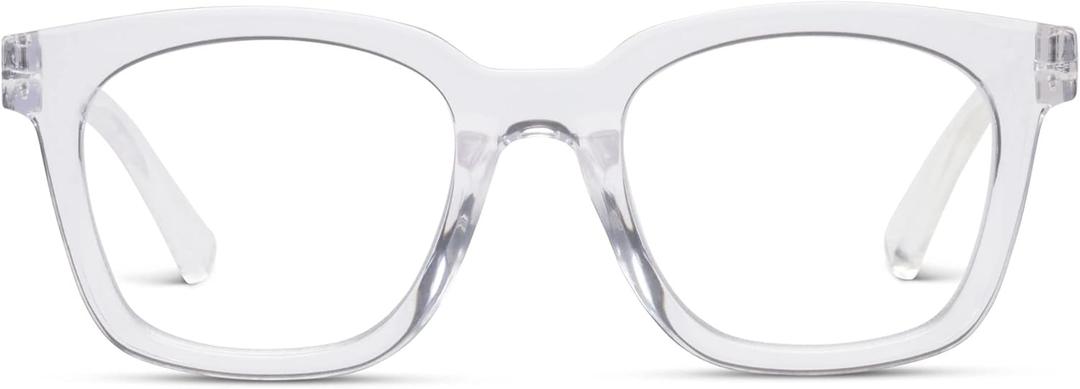 Peepers by PeeperSpecs Women's to The Max Square Blue Light Blocking Reading Glasses (Clear)