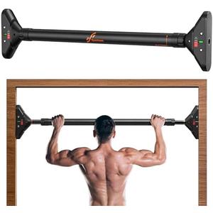 Sportneer Pull Up Bar: Strength Training Chin up Bar without Screws - Adjustable 29.5''-37'' Width Locking Mechanism Pull-up Bar for Doorway - Max Load 440lbs for Home Gym Upper Body Workout, Non-slip