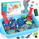 Kaelinda Ocean Sensory Bin - Sea Animals Toys for Kids 3-5, Sensory Bin Sand Gifts for Toddler 3-4, Ocean Toys Sensory Sand for Boys Girls Birthday 3 4 5 6 7 8 Year Old