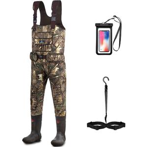 Fishing Waders for Men,Hunting and Waterproof Neoprene Wader for Men with 600G Insulation and Includes Boots (12, Reel Reed)