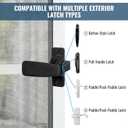 Replacement Screen Door Latch, Heavy Duty Inside Door Handle Compatible with Storm Doors Handle, Interior Latch for Screen and Storm Doors(for Non-Spring Loaded Strike,Black)