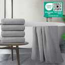 POLYTE 430 GSM Microfiber Oversize Quick Dry Lint Free Bath Towel, 60 x 30 in, 4 Pack (Waffle Weave) Pack Of 2 (Blue)