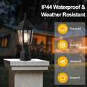 FUDESY Outdoor Post Lights, Electric Exterior Lamp Post Light Fixture with Pier Mount Base, LED Bulb Included, Anti Corrosion Black Plastic Materials, Pole Lanterns for Garden, Patio, Pathway