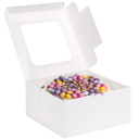 Baby Boxes with 4 PCS Letters for Baby Shower White Clear Balloon Box Blocks Gender Reveal Decorations and Birthday Party (White)