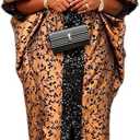 HD Women's Sequin African Bubu Dress Front Slit Stylish Plus Size Gown